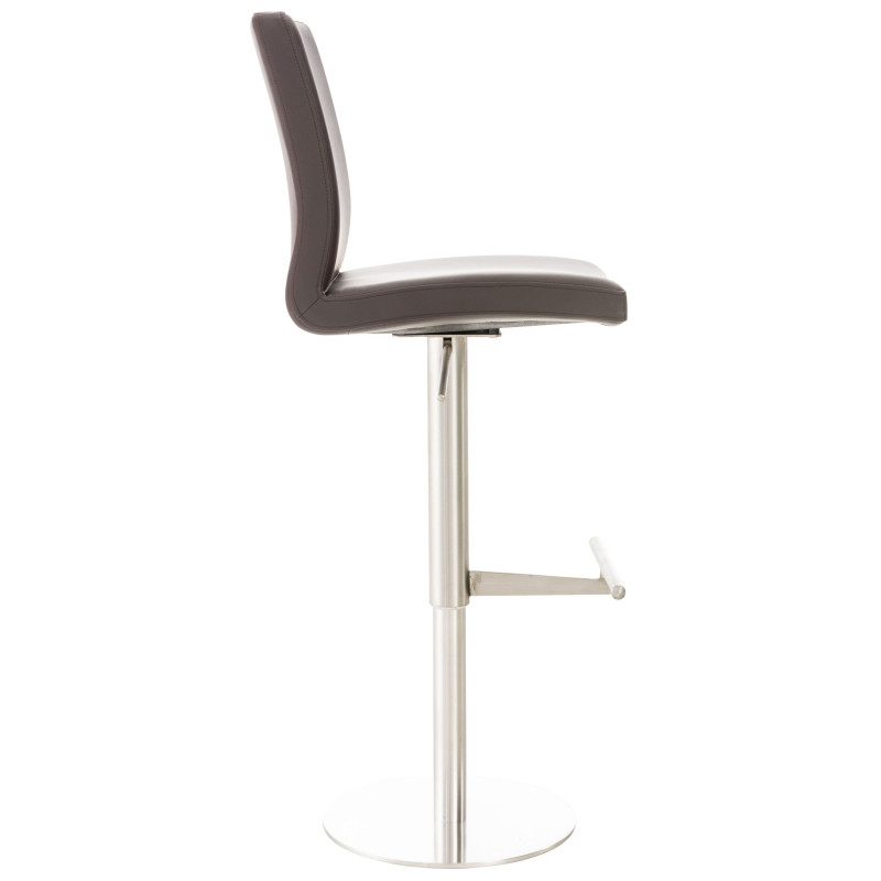 Lot de 2 tabourets de bar Cadiz simili cuir acier inoxydable marron