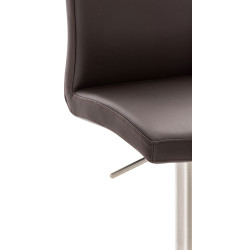 Lot de 2 tabourets de bar Cadiz simili cuir acier inoxydable marron