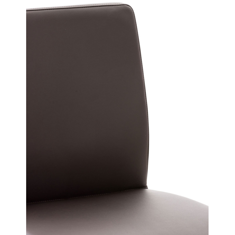 Lot de 2 tabourets de bar Cadiz simili cuir acier inoxydable marron