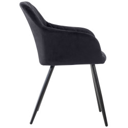 Ensemble de 2 chaises de salle à manger en velours Shila | noir