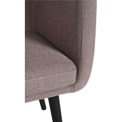 Chaise visiteur Utrecht tissu noir taupe