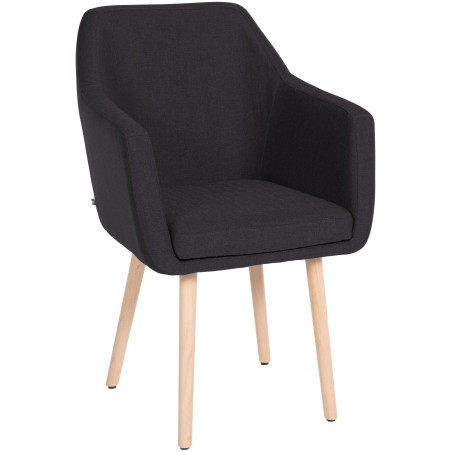 Chaise visiteur Utrecht en tissu natura noir