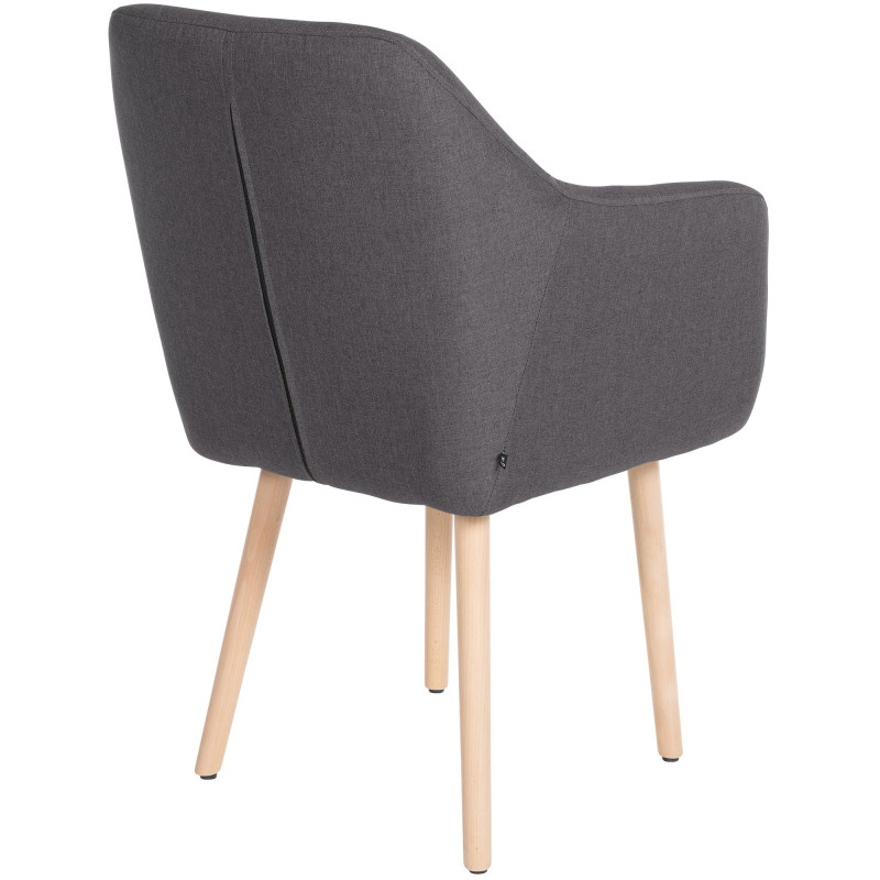 Chaise visiteur Utrecht tissu natura gris foncé