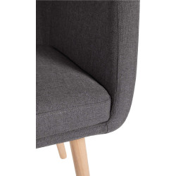 Chaise visiteur Utrecht tissu natura gris foncé