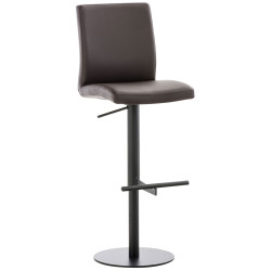 Lot de 2 tabourets de bar Cadiz simili cuir noir marron