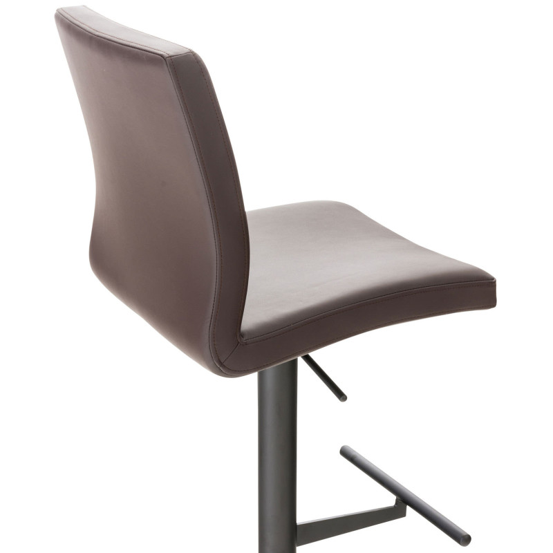 Lot de 2 tabourets de bar Cadiz simili cuir noir marron