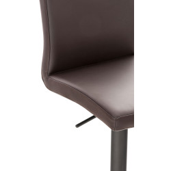 Lot de 2 tabourets de bar Cadiz simili cuir noir marron