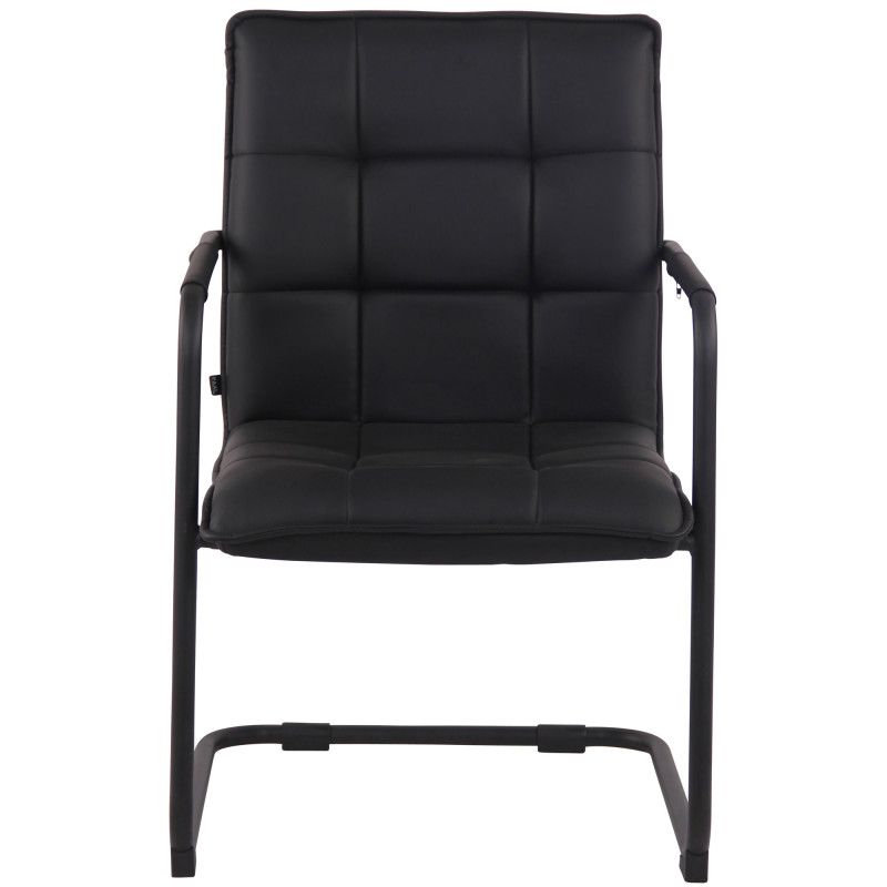 Chaise visiteur Gandia, similicuir noir