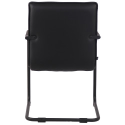 Chaise visiteur Gandia, similicuir noir