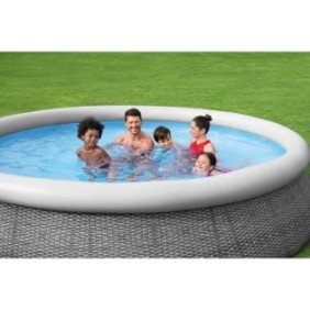 Kit Piscine hors sol autoportante BESTWAY - Fast Set™ - 366 x 76 cm - Ronde (Livrée avec une pompe et cartouche de filtration)