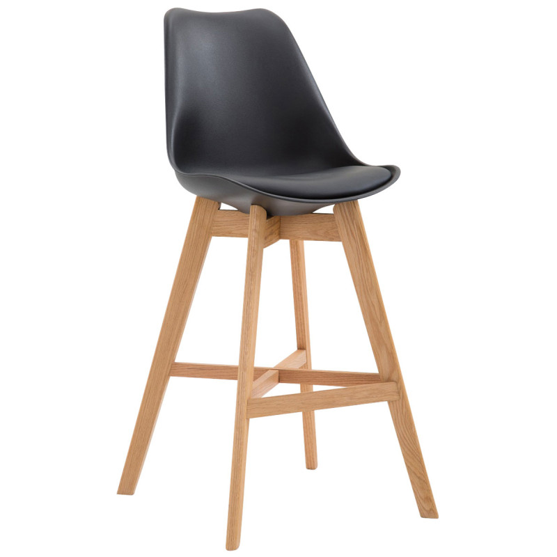 Lot de 2 tabourets de bar Cannes plastique natura noir