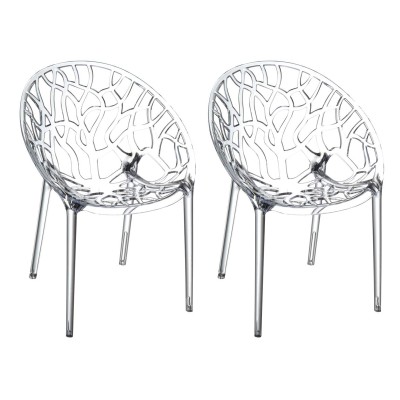 LOT DE 2 chaises empilables CRYSTAL