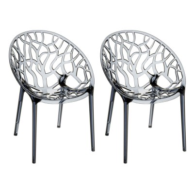 LOT DE 2 chaises empilables CRYSTAL