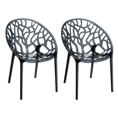 LOT DE 2 chaises empilables CRYSTAL