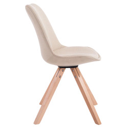Lot de 4 chaises visiteurs Toulouse tissu Square Natura crème