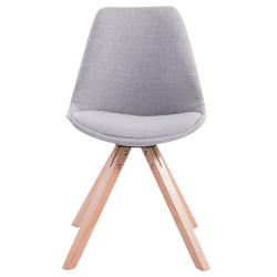 Lot de 4 chaises visiteurs Toulouse tissu Square Natura gris