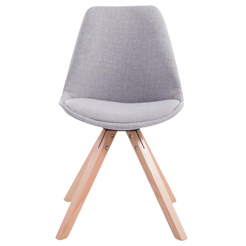 Lot de 4 chaises visiteurs Toulouse tissu Square Natura gris