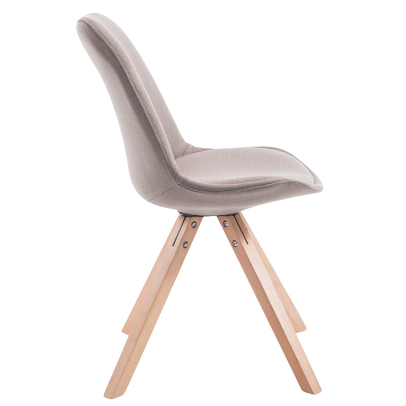 Lot de 4 chaises visiteurs Toulouse tissu Square Natura taupe