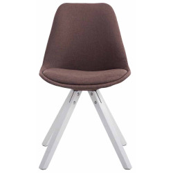 Lot de 4 chaises visiteurs Toulouse tissu Square blanc marron