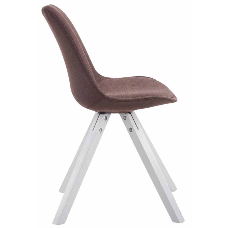 Lote de 4 cadeiras de visitante Toulouse tecido Square branco castanho