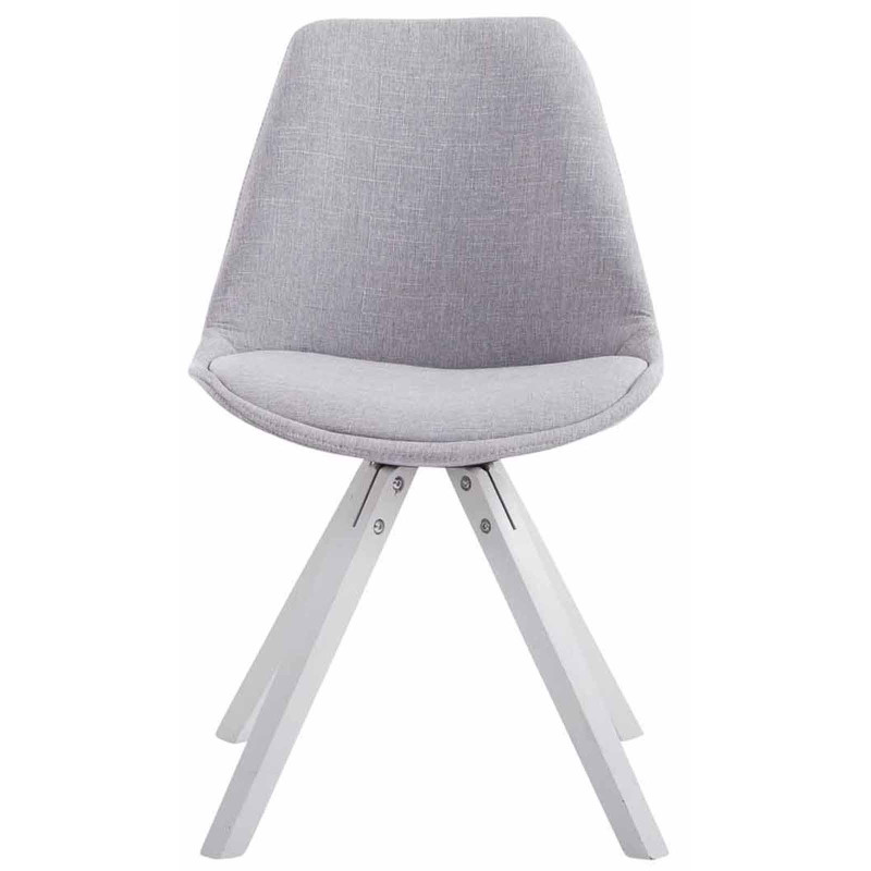 Lot de 4 chaises visiteurs Toulouse tissu Square blanc gris
