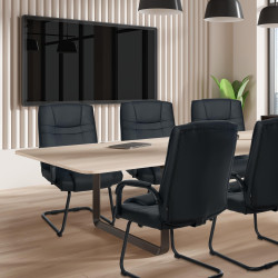 Chaise visiteur Attila noir/noir