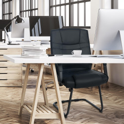 Chaise visiteur Attila noir/noir