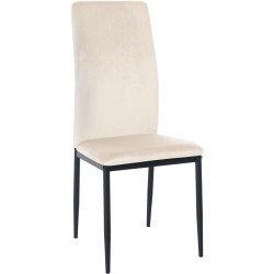 Chaise de salle à manger en velours Savino | crème