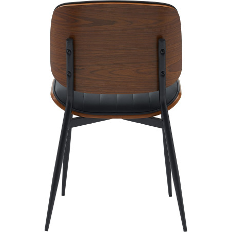 Chaise visiteur Tiffin en cuir artificiel noyer/noir