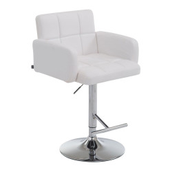 Tabouret de bar Los Angeles en cuir artificiel C blanc