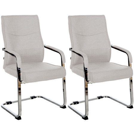 Set di 2 sedie visitatore Hobart in tessuto grigio