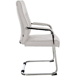 Lot de 2 chaises visiteurs Hobart tissu gris