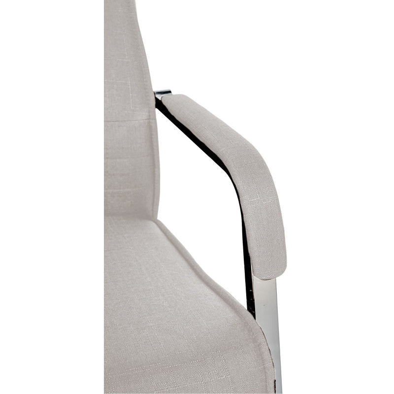 Lot de 2 chaises visiteurs Hobart tissu gris