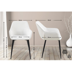 Chaise de salle à manger en tissu Vessa | crème
