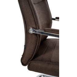 Lot de 2 chaises visiteurs Hobart tissu marron