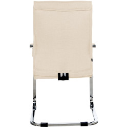 Lot de 2 chaises visiteurs Hobart tissu crème