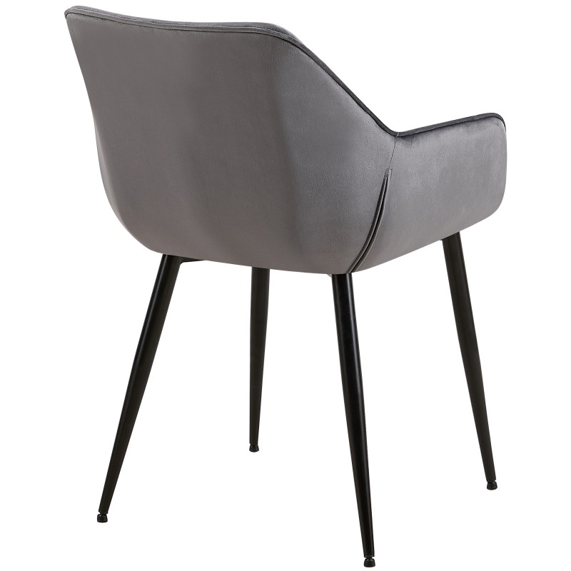 Chaise de salle à manger Vessa en velours | gris foncé