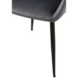 Chaise de salle à manger Vessa en velours | gris foncé