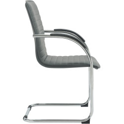 Chaise visiteur Tira en cuir artificiel gris