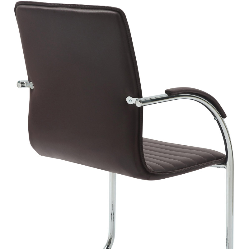 Chaise visiteur Tira en cuir artificiel marron