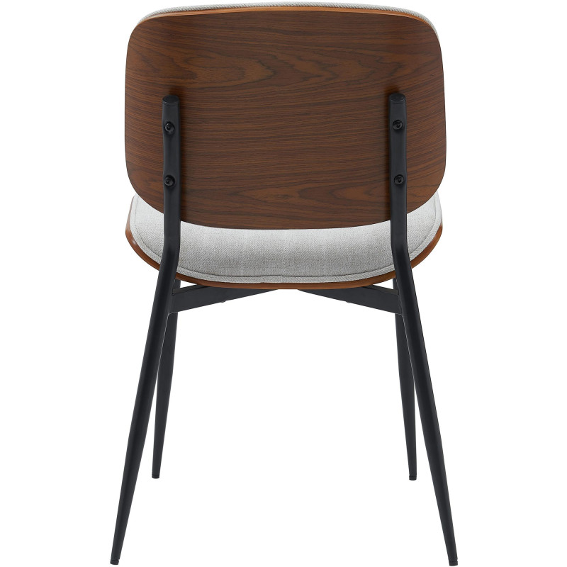 Chaise visiteur Tiffin en tissu noyer/crème