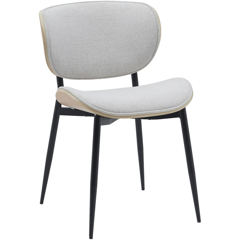 Chaise visiteur Enid en tissu nature/crème