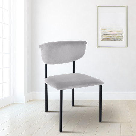 Silla de visita Gambell de terciopelo gris