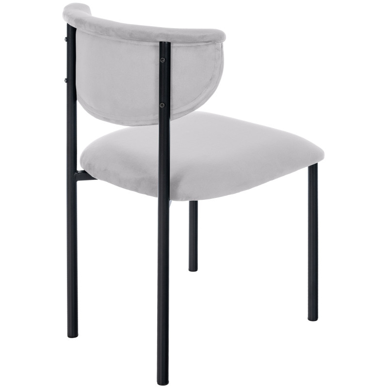 Chaise visiteur Gambell velours gris