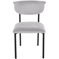 Silla de visita Gambell de terciopelo gris