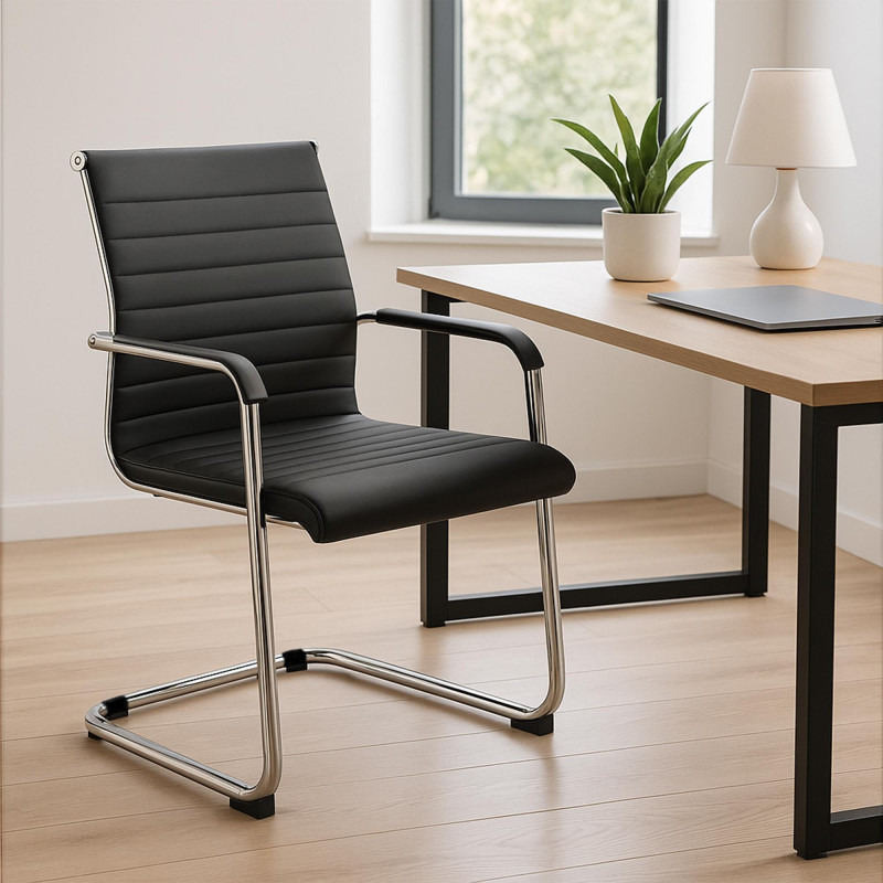 Chaise visiteur Hakon noire