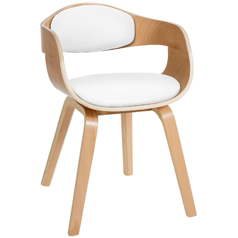 Chaise visiteur Kingston natura/blanc