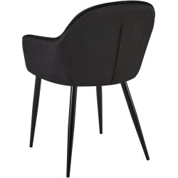 Chaise de salle à manger en velours Boise | noir