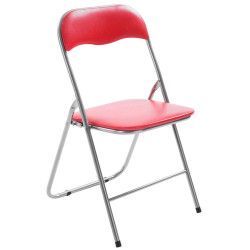 Lot de 4 chaises pliantes Felix rouge/argent