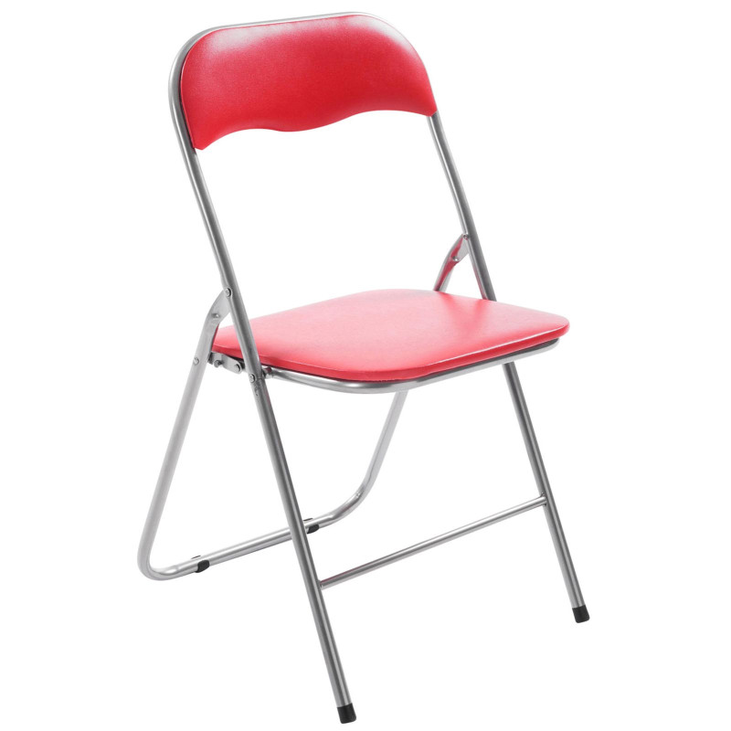 Lot de 4 chaises pliantes Felix rouge/argent